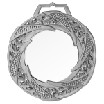 Medal stalowy srebrny z wypełnieniem szklanym 50mm