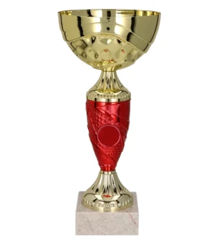 Puchar dla dzieci trofeum - nagroda w kolorze złoto-czerwonym SANTICA RD