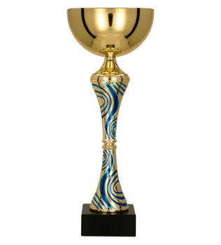 Puchar dla dzieci trofeum - nagroda w kolorze złoto-niebieskim