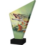 Wędkarska statuetka szklana na podstawie marmurowej - szczupak