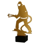 Strażactwo Trofeum Statuetka metalowe z marmurową podstawą strażak