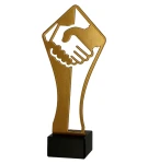 Ogólna Trofeum Statuetka metalowe z marmurową podstawą - Uścisk dłoni