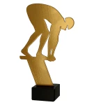 Pływanie Trofeum Statuetka metalowe z marmurową podstawą - skok do wody