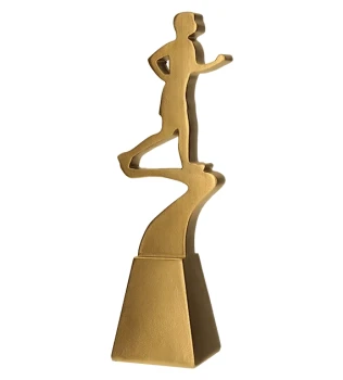 Biegi Statuetka odlewana - Złota linia biegacz