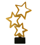 Ogólne Trofeum Statuetka metalowe z marmurową podstawą - Gwiazdy