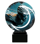 Trofeum metalowe z marmurową podstawą - Pływanie