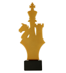 Szachy Trofeum metalowe z marmurową podstawą
