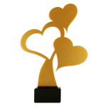 Metalowa statuetka — Serca