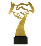 Metalowa statuetka — Uścisk dłoni