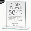 Prezent na Urodziny 18 30 40 50 Personalizowana Statuetka Szklana z Grawerem U3