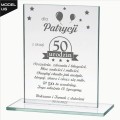 Prezent na Urodziny 18 30 40 50 Personalizowana Statuetka Szklana z Grawerem U6