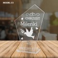 Prezent na Chrzest Dziecka Pamiątka Chrztu Świętego Statuetka z Grawerem C3
