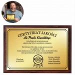 Prezent Podarunek na Urodziny - Unikatowy Spersonalizowany Certyfikat Jakości na 18 30 40 50 60 70 lat