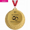 Prezent Upominek na Rocznicę Ślubu Związku Złoty Medal z Grawerem 6