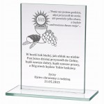 Prezent Pamiątka Komunii Świętej dla dziecka Szklana Statuetka z Grawerem