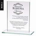 Prezent Pamiątka Komunii Świętej dla dziecka Szklana Statuetka z Grawerem  2