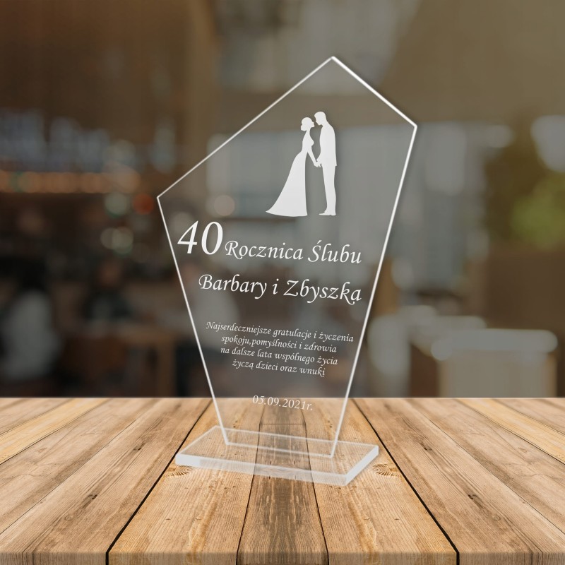 Statuetka na Rocznice Ślubu 1-99 Grawer Personalizowany Unikatowy Upominek POD2