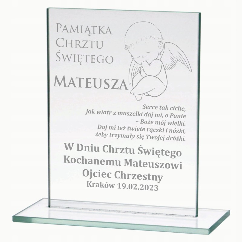 Pamiątka Chrztu Świętego Prezent Na Chrzest Dla Dziecka Statuetka Grawer