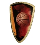 Tarcza plastikowa złota z nadrukiem - KOSZYKÓWKA