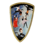 Tarcza plastikowa złota z nadrukiem - TANIEC