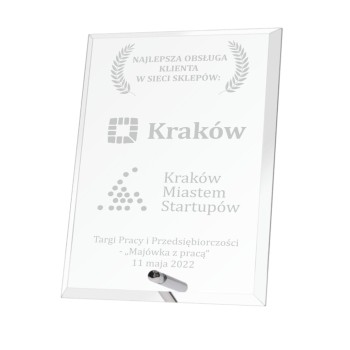 Grawerowana Statuetka Szklana M51 z Twoją Personalizacją - Idealna na Prezent, Nagrodę, Podziękowanie