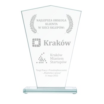 Grawerowana Statuetka Szklana GS113 z Twoją Personalizacją - Idealna na Prezent, Nagrodę, Podziękowanie