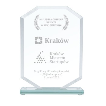 Grawerowana Statuetka Szklana GS111 z Twoją Personalizacją - Idealna na Prezent, Nagrodę, Podziękowanie