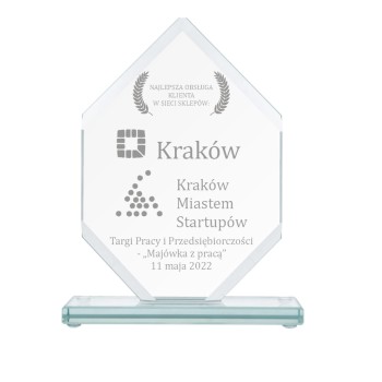 Grawerowana Statuetka Szklana GS110 z Twoją Personalizacją - Idealna na Prezent, Nagrodę, Podziękowanie