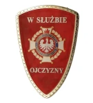 Tarcza plastikowa złota z nadrukiem - STRAŻACTWO