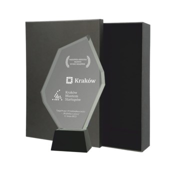 Grawerowana Statuetka Szklana C069 z Twoją Personalizacją - Idealna na Prezent, Nagrodę, Podziękowanie