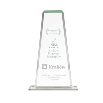 Grawerowana Statuetka Szklana GS108-25 z Twoją Personalizacją - Idealna na Prezent, Nagrodę, Podziękowanie