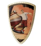 Tarcza plastikowa złota z nadrukiem - PIŁKA RĘCZNA