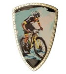 Tarcza plastikowa złota z nadrukiem - KOLARSTWO GÓRSKIE MTB