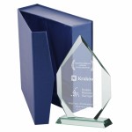 Statuetka Szklana z Nadrukiem na Podziękowania, Prezent, Nagrodę, Biznes 27cm