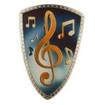 Tarcza plastikowa złota z nadrukiem - MUZYKA