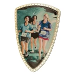 Tarcza plastikowa złota z nadrukiem - BIEGI KOBIET