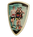 Tarcza plastikowa złota z nadrukiem - BIEGI MĘŻCZYZN