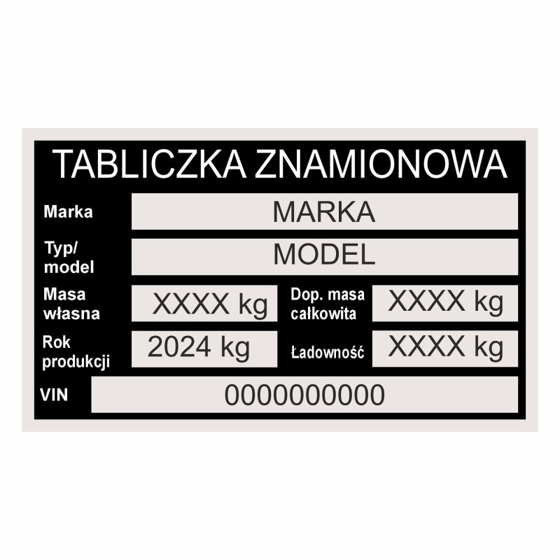 Tabliczka znamionowa Tabliczka zastępcza grawerowana.jpg