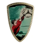 Tarcza plastikowa złota z nadrukiem - PIŁKA NOŻNA