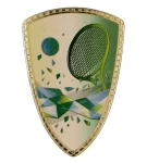 Tarcza plastikowa złota z nadrukiem - TENIS ZIEMNY