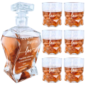 Karafka do Whisky z Grawerem ze 6 Szklankami Magiczny Prezent Ślubny Wesele