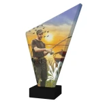 Wędkarska statuetka szklana z wędkarzem - TG1-B/FIS2/BK 