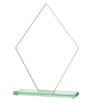 Trofeum szklane grawerowane