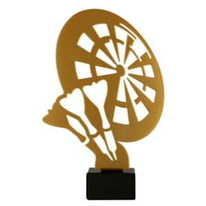 Metalowe trofeum z marmurową podstawą - Dart