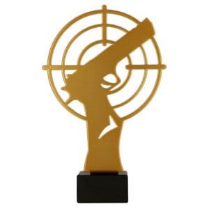 Trofeum metalowe z marmurową podstawą - Strzelectwo