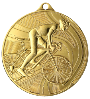 Medal złoty- kolarstwo - medal stalowy