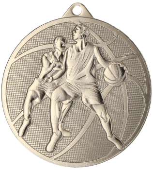 Medal srebrny- piłka koszykowa - medal stalowy