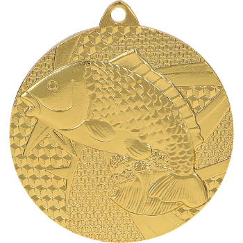 Medal złoty- wędkarstwo - ryba - medal stalowy