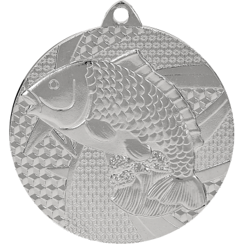 Medal srebrny- wędkarstwo - ryba - medal stalowy
