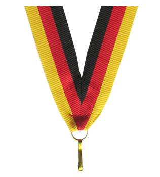 Wstążka 22 mm - czarno-czerwono-żółta
